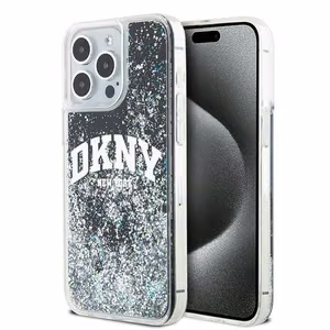 DKNY Liquid Glitter Big Logo Suojakuori iPhone 13 Pro Max:lle - musta