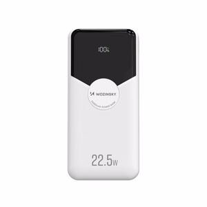 Wozinsky WFC-15W 20000mAh 22.5W PD20W varavirtalähde sisäänrakennetuilla Lightning- ja USB-C-kaapeleilla - valkoinen