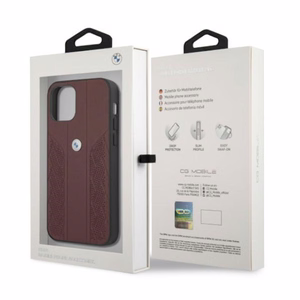 BMW Nahka Curve rei'itetty kotelo iPhone 12 Pro Maxille - punainen