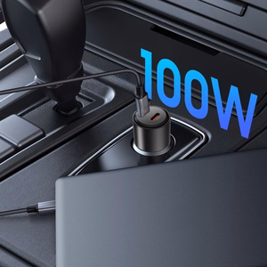 CC03 2-porttinen PD100W auton laturi - Musta