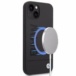 Kotelo BMW BMHMP14MSLBLBK iPhone 14 Plus 6.7 "musta / musta kovakotelo Silikoni allekirjoitus Logo Magsafe