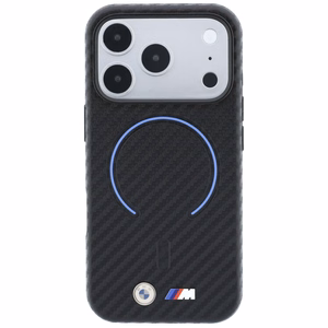 BMW M Carbon Printed Ring MagSafe-suojakuori iPhone 17 Pro Max / 18 Pro Max -malleille, musta