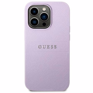 Guess Saffiano-hihnallinen kotelo iPhone 14 Pro:lle - violetti