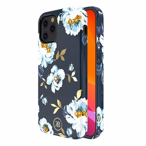 Kingxbar Blossom kotelo koristeltu alkuperäinen Swarovski-kristallit iPhone 12 mini monivärinen (Gardenia)