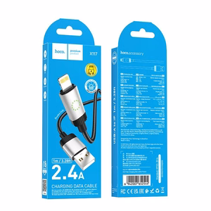 Hoco X117 kaapeli USB A - Lightning 2,4A 1 m musta