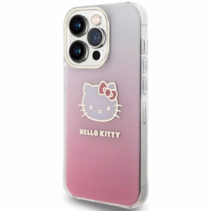 Hello Kitty IML Gradient Electrop Kitty Head Suojakuori iPhone 15 Pro:lle - vaaleanpunainen