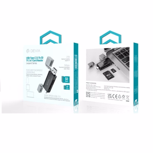 Devia kortinlukija 2in1 EL240 USB/USB-C 3.0 musta