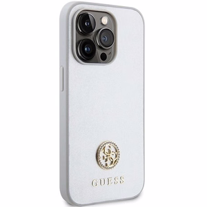 GUESS Suojakuori IPHONE 15 Prolle GUHCP15LPS4DGPS (Strass Metal Logo) hopeinen