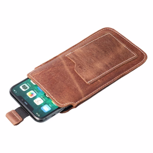 ROYAL Crazy Horse - Leather universal pull-up pocket / brown - Size L - IPHONE 6 / 7 / 8