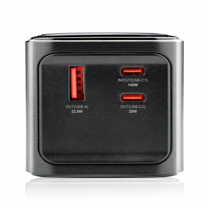Varavirtalähde 27 000mAh, 1x USB, 2x USB-C, 162,5W, QC4+, taskulamppu, LCD-näyttö, musta