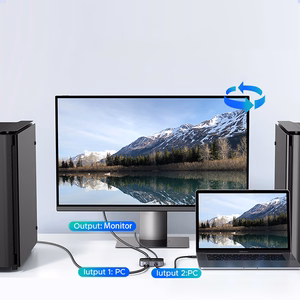 Ugreen DisplayPort/USB-C - USB-C -kytkin - harmaa