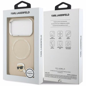 Karl Lagerfeld Karl Pin MagSafe suojakuori iPhone 17 Pro:lle - beige
