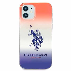 US Polo Assn. Gradient Pattern Collection suojakuori laitteelle iPhone 12 mini, punainen / sininen