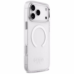 Guess Metal Outline MagSafe -kuori iPhone 17 Pro Max - hopea