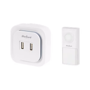 Rebel pistokkeellinen 230 V langaton ovikello (36 melodiaa, 2 USB-porttia)