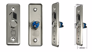 Flush-mounted stainless-steel exit button, NO/COM