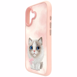 NIMMY Suojakuori BIG EYED PET 2.0 Cat iPhone 17:lle - vaaleanpunainen