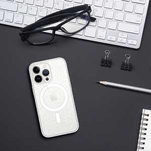 TEL PROTECT MagSilicone Clear Suojakuori iPhone 12 Pro:lle Glitter