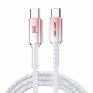 Joyroom S-A42 Crystal-Clear Series 60W USB-C - USB-C -kaapeli 1,2 m - valkoinen