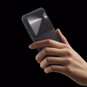 Nillkin CamShield Leather S nahkainen suojakuori Samsung Galaxy S23+:lle kameransuojalla musta