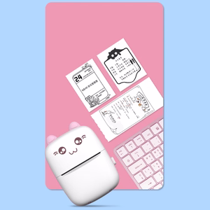 HURC9 Bluetooth Mini Kitty -lämpötulostin sovelluksella - vaaleanpunainen