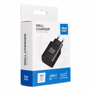 Puhelimen laturi Blue Star USB C AVS (iPhone 17 Pro/Pro Max) SFC2.0 3A 60W TFB-AVS-60W musta