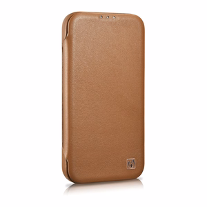 iCarer CE Premium Leather Folio Case iPhone 14 Pro Magneettinen Flip Leather Folio Case MagSafe ruskea (WMI14220714-BN)