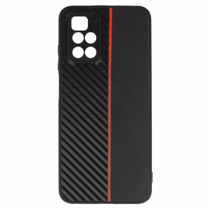 Tel Protect CARBON Case for Xiaomi Redmi 10 Black with red stripe