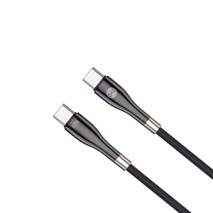 Forever Sleek -kaapeli USB-C - USB-C 1,0 m 60W musta