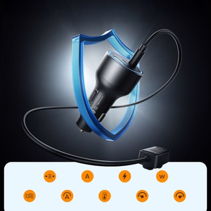 Orico ChargeClip 108W autolaturi 2x USB-A + 4x USB-C pidikkeellä - musta