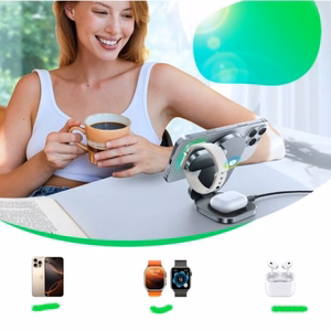 Joyroom JR-W17 Qi 3-in-1 Wireless Inductive Charger - Black