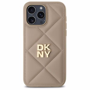 DKNY Quilted Stack Logo Suojakuori iPhone 14 Pro Max:lle - beige