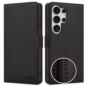 Tech-Protect Wallet -suojakuori Samsung Galaxy S26 Ultra:lle musta ja punainen
