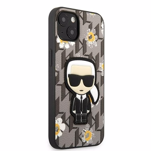 Karl Lagerfeld Flower Ikonik Karl suojakuori iPhone 13 minille - harmaa