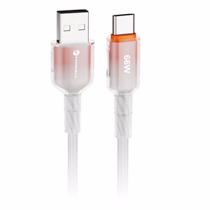 FORCELL F-ENERGY C352 kaapeli USB A - Type C QC4.0 3A 66W liukuväri 1 m valkoinen