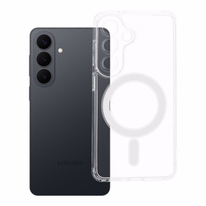 Suojakuori Samsung S26:lle Clear Mag Cover (STR / CAMERA PROTECTION) yhteensopiva MagSafen kanssa läpinäkyvä