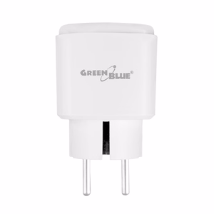 GreenBlue Remote-Controlled WiFi Outlet, Android/iOS/Alexa/Google Home, Timer, Wattmeter, Max 16A/3840W, GB735 W