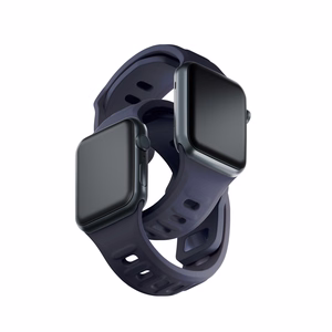 3mk-silikoniranneke Apple Watchille, 42/44/45/46/49 mm, harmaa, suuri koko