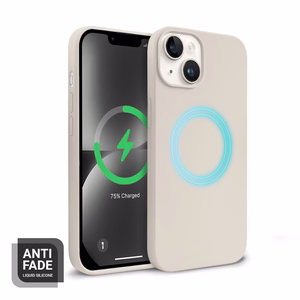 Crong Color Cover Magnetic suojakuori iPhone 14 Plus -laitteelle, MagSafe-yhteensopiva, kivenbeige