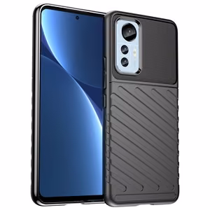 Thunder Case tapauksessa Xiaomi 12 Lite silikoni panssari tapauksessa musta