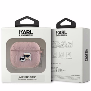 Karl Lagerfeld Monogram Karl & Choupette Head Case for AirPods 3 - Pink
