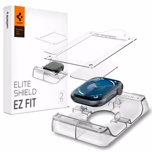 Spigen Elite Shield EZ FIT Hybrid Glass 2-PACK Apple Watch 10:lle (46MM) - läpinäkyvä