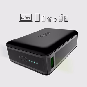 Powerbank SBS 20000mAh 65W PD AFC USB-C USB-A kannettavalle tietokoneelle, tabletille, älypuhelimelle - musta