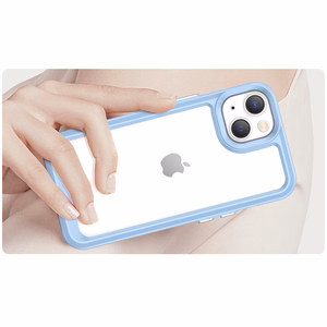 Outer Space Case iPhone 14 Plus kova suojus geelikehyksellä sininen