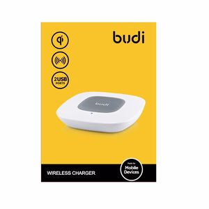Budi BDG3A2000W Qi-sertifioitu langaton latausalusta, valkoinen ja harmaa