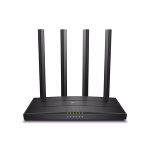 Musta kaksitaajuuksinen TP-Link Archer C6U AC1200 Gigabit Wi-Fi -reititin
