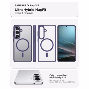 Spigen Ultra Hybrid Mag MagSafe Suojakuori Samsung Galaxy S26:lle - läpinäkyvä violetti