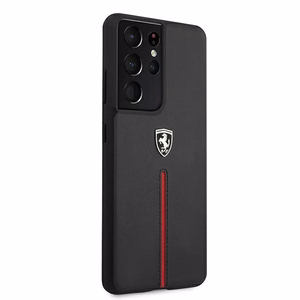 Ferrari FEOSIHCS21LBK S21 Ultra G998 musta/musta hardcase Off Track Leather Nylon Stripe