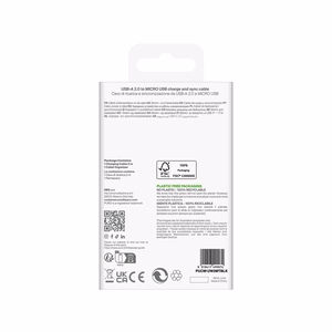 Puro 12W TPE USB-A - microUSB 2m kaapeli - Musta