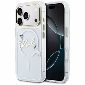 Karl Lagerfeld IML Choupettes Karl Script Logo MagSafe Suojakuori iPhone 17 Pro:lle - Läpinäkyvä
